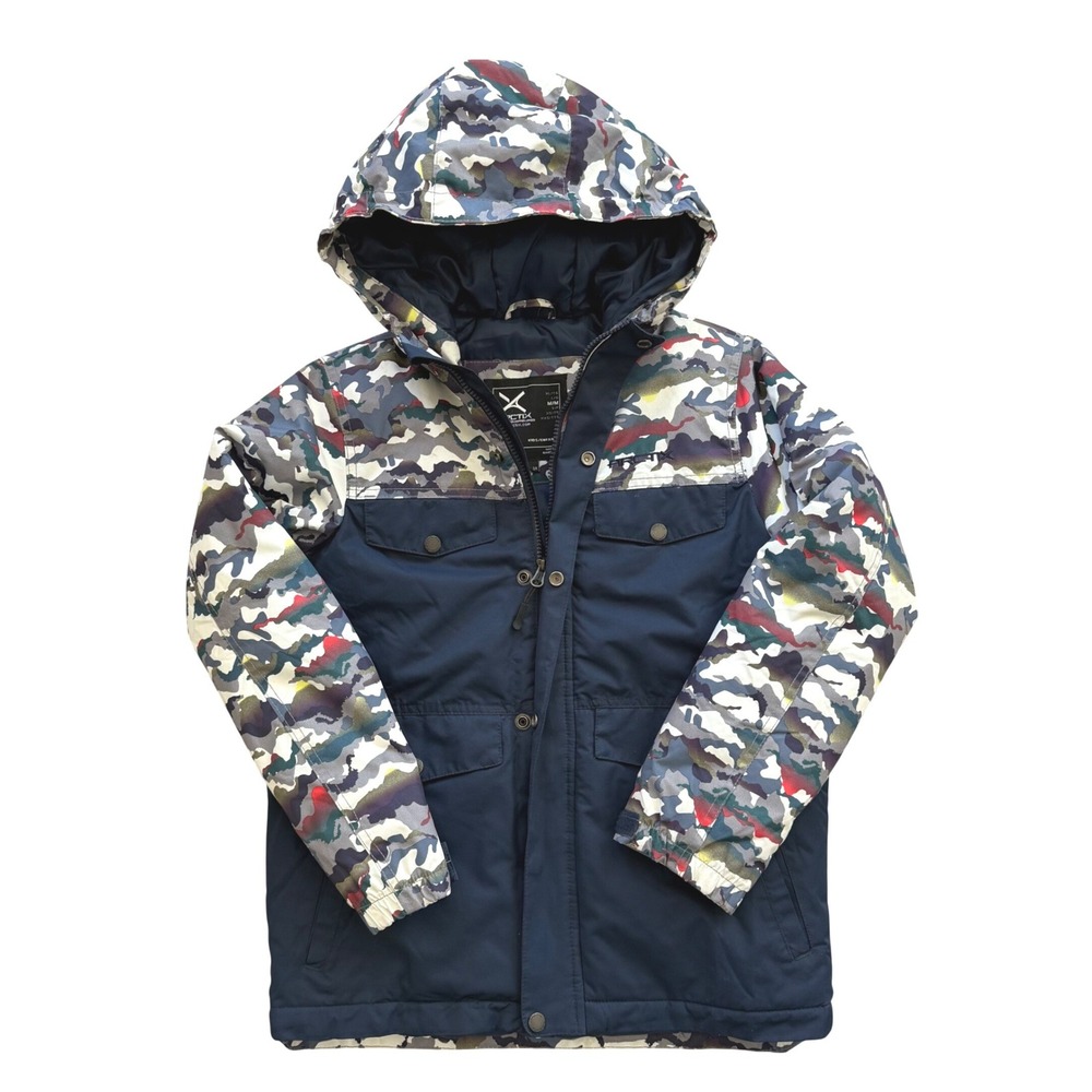 Arctix Kids Navy Blue Camo Insulated Hooded Winter Jacket Parka Size Medium